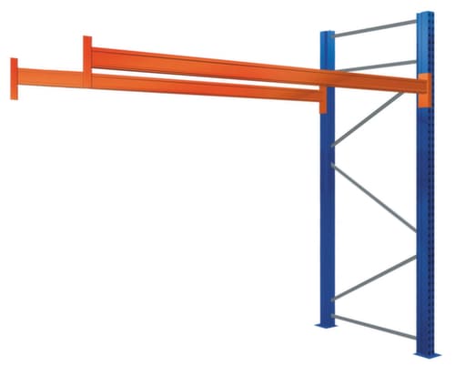 SCHULTE Palettenregal für 6 Paletten, 2700 mm breit, 2 Lagerebenen