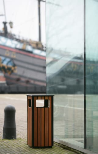 Abfallbehälter für außen, 36 l, Holzoptik