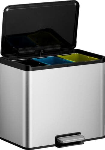Tretabfallsammler EKO mit fingerabdruckfester Beschichtung, Inhalt 3 x 9 l