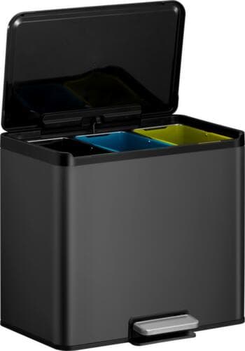 Tretabfallsammler EKO mit fingerabdruckfester Beschichtung, Inhalt 3 x 9 l