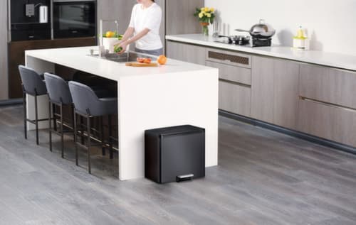 Tretabfallsammler EKO mit fingerabdruckfester Beschichtung, Inhalt 3 x 9 l