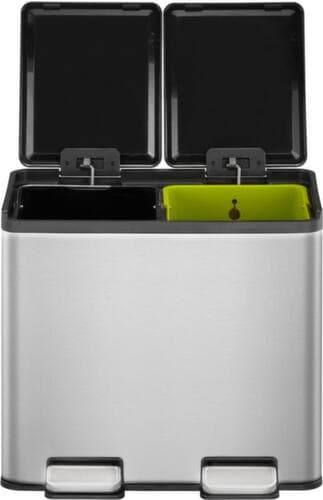 Tretabfallsammler EKO mit fingerabdruckfester Beschichtung, 2 x 10 l