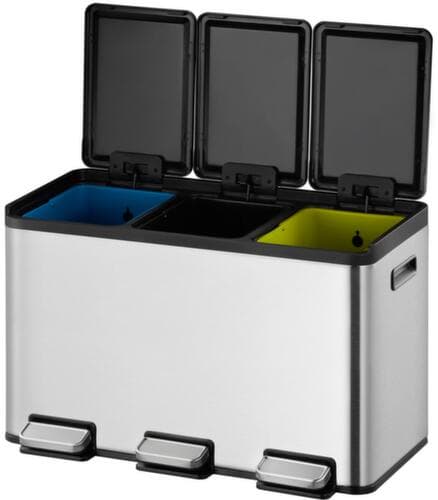 Tretabfallsammler EKO mit fingerabdruckfester Beschichtung, 3 x 10 l