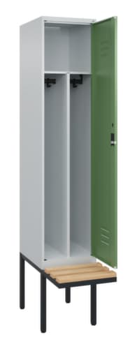C+P Sitzbank-Spind Classic Plus für Schwarz-Weiß-Trennung, Abteilbreite 400 mm