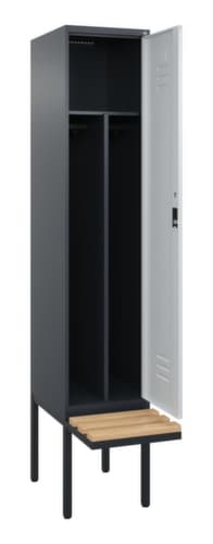 C+P Sitzbank-Spind Classic Plus für Schwarz-Weiß-Trennung, Abteilbreite 400 mm