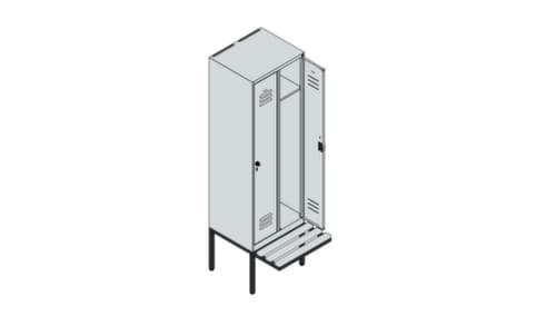 C+P Spind Classic Plus mit Sitzbank, Abteilbreite 300 mm