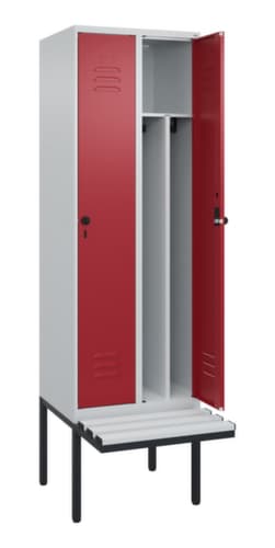 C+P Sitzbank-Spind Classic Plus für Schwarz-Weiß-Trennung, Abteilbreite 300 mm