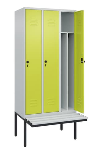C+P Sitzbank-Spind Classic Plus für Schwarz-Weiß-Trennung, Abteilbreite 300 mm