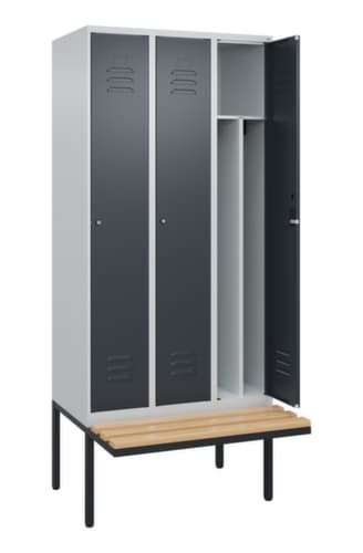 C+P Sitzbank-Spind Classic Plus für Schwarz-Weiß-Trennung, Abteilbreite 300 mm