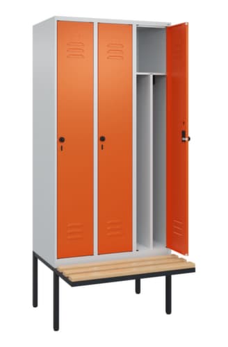 C+P Sitzbank-Spind Classic Plus für Schwarz-Weiß-Trennung, Abteilbreite 300 mm
