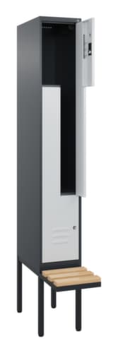 C+P Z-Spind Classic Plus mit untergebauter Sitzbank, Abteilbreite 300 mm