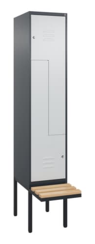C+P Z-Spind Classic Plus mit untergebauter Sitzbank, Abteilbreite 400 mm