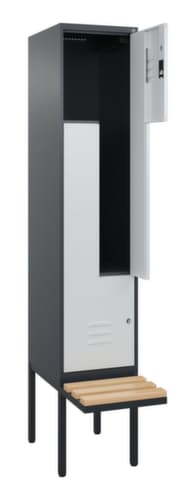 C+P Z-Spind Classic Plus mit untergebauter Sitzbank, Abteilbreite 400 mm