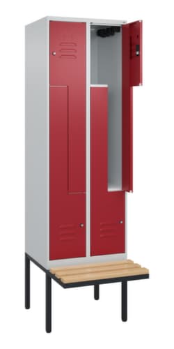 C+P Z-Spind Classic Plus mit untergebauter Sitzbank, Abteilbreite 300 mm