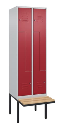 C+P Z-Spind Classic Plus mit untergebauter Sitzbank, Abteilbreite 300 mm