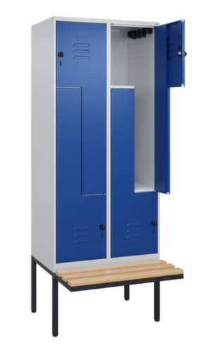 C+P Z-Spind Classic Plus mit untergebauter Sitzbank, Abteilbreite 400 mm
