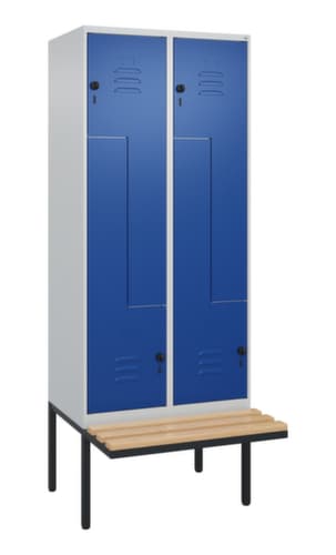 C+P Z-Spind Classic Plus mit untergebauter Sitzbank, Abteilbreite 400 mm
