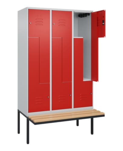 C+P Z-Spind Classic Plus mit untergebauter Sitzbank, Abteilbreite 400 mm