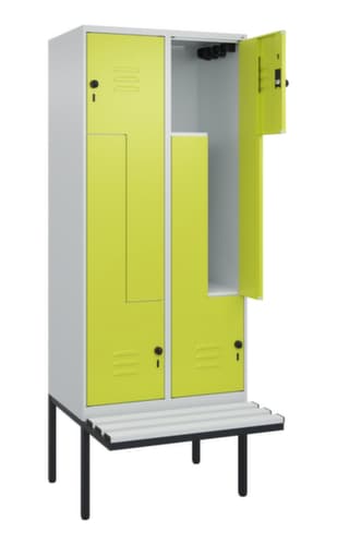C+P Z-Spind Classic Plus mit untergebauter Sitzbank, Abteilbreite 400 mm