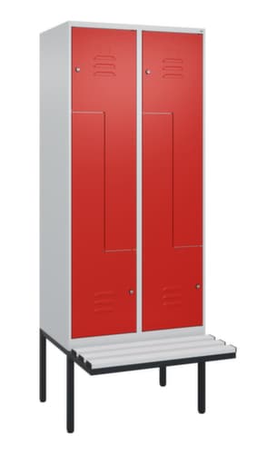 C+P Z-Spind Classic Plus mit untergebauter Sitzbank, Abteilbreite 400 mm
