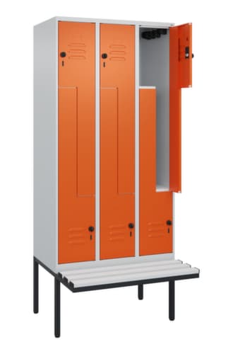 C+P Z-Spind Classic Plus mit untergebauter Sitzbank, Abteilbreite 300 mm