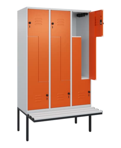 C+P Z-Spind Classic Plus mit untergebauter Sitzbank, Abteilbreite 400 mm