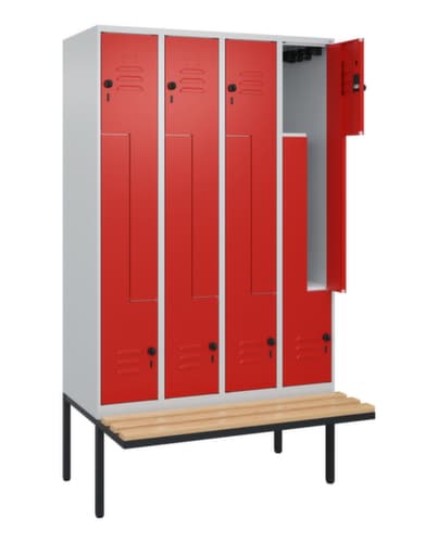 C+P Z-Spind Classic Plus mit untergebauter Sitzbank, Abteilbreite 300 mm