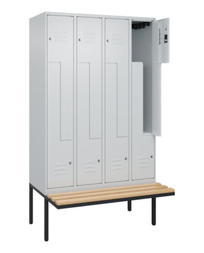 C+P Z-Spind Classic Plus mit untergebauter Sitzbank, Abteilbreite 300 mm
