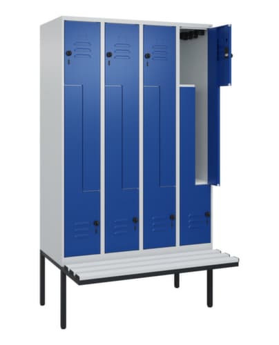 C+P Z-Spind Classic Plus mit untergebauter Sitzbank, Abteilbreite 300 mm