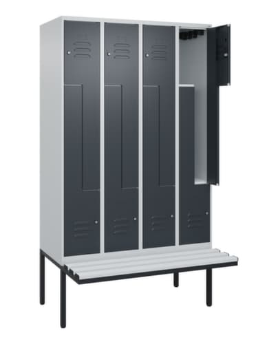 C+P Z-Spind Classic Plus mit untergebauter Sitzbank, Abteilbreite 300 mm
