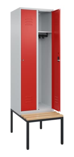 C+P Spind Classic Plus mit Sitzbank, Abteilbreite 300 mm