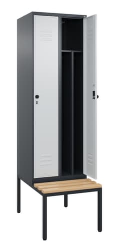 C+P Sitzbank-Spind Classic Plus für Schwarz-Weiß-Trennung, Abteilbreite 300 mm