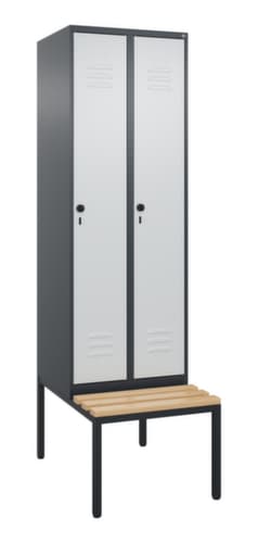 C+P Sitzbank-Spind Classic Plus für Schwarz-Weiß-Trennung, Abteilbreite 300 mm