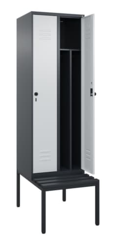 C+P Sitzbank-Spind Classic Plus für Schwarz-Weiß-Trennung, Abteilbreite 300 mm