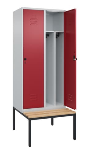 C+P Sitzbank-Spind Classic Plus für Schwarz-Weiß-Trennung, Abteilbreite 400 mm