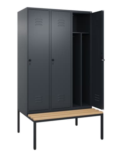 C+P Sitzbank-Spind Classic Plus für Schwarz-Weiß-Trennung, Abteilbreite 400 mm