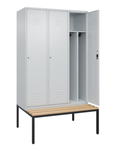 C+P Sitzbank-Spind Classic Plus für Schwarz-Weiß-Trennung, Abteilbreite 400 mm