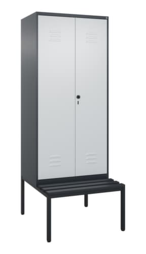 C+P Sitzbank-Spind Classic Plus für Schwarz-Weiß-Trennung, Abteilbreite 400 mm