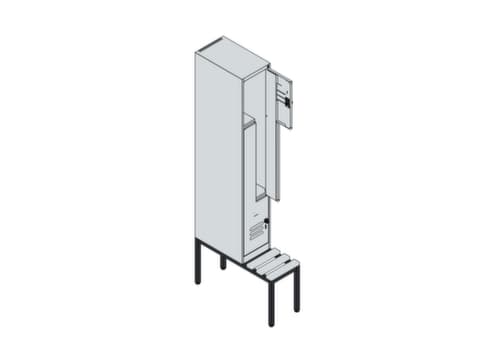 C+P Z-Spind Classic Plus mit untergebauter Sitzbank, Abteilbreite 300 mm