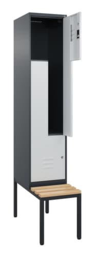 C+P Z-Spind Classic Plus mit untergebauter Sitzbank, Abteilbreite 400 mm
