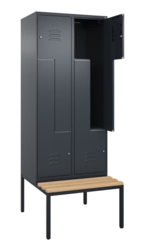 C+P Z-Spind Classic Plus mit untergebauter Sitzbank, Abteilbreite 400 mm