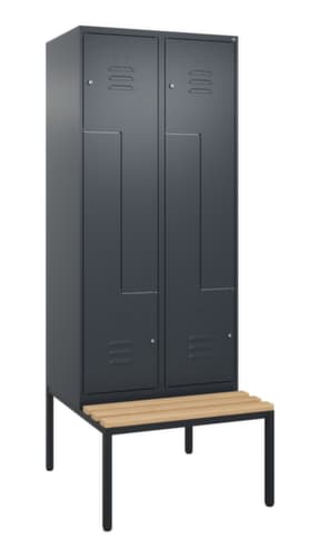 C+P Z-Spind Classic Plus mit untergebauter Sitzbank, Abteilbreite 400 mm
