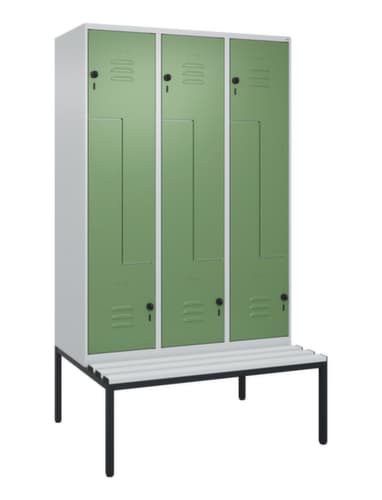 C+P Z-Spind Classic Plus mit untergebauter Sitzbank, Abteilbreite 400 mm