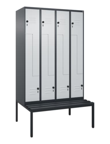 C+P Z-Spind Classic Plus mit untergebauter Sitzbank, Abteilbreite 300 mm