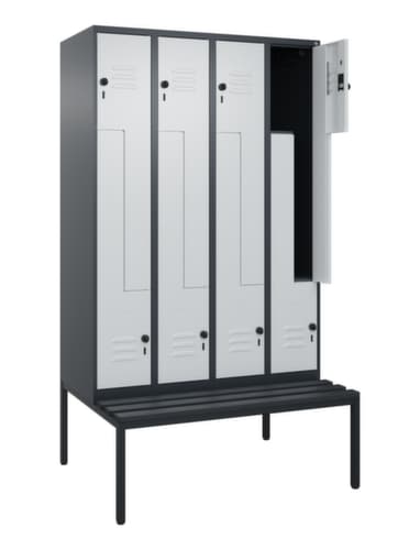 C+P Z-Spind Classic Plus mit untergebauter Sitzbank, Abteilbreite 300 mm