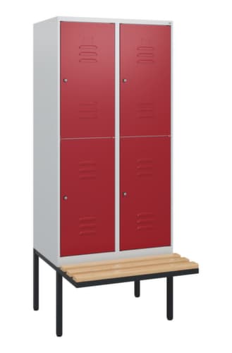 C+P Doppelstöckiger Spind Classic Plus mit Sitzbank, Abteilbreite 400 mm