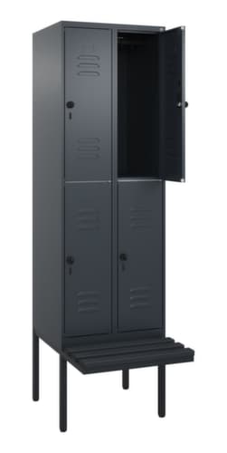 C+P Doppelstöckiger Spind Classic Plus mit Sitzbank, Abteilbreite 300 mm