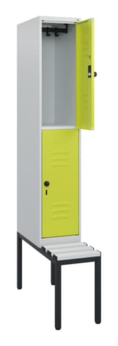 C+P Doppelstöckiger Spind Classic Plus mit Sitzbank, Abteilbreite 300 mm