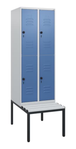 C+P Doppelstöckiger Spind Classic Plus mit Sitzbank, Abteilbreite 300 mm