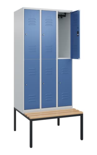 C+P Doppelstöckiger Spind Classic Plus mit Sitzbank, Abteilbreite 300 mm
